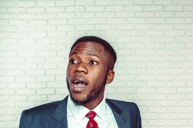 Portrait of happy, smiling black business man