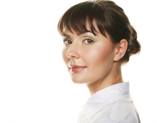 Portrait of happy smiling business woman