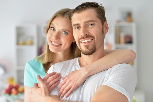 Portrait of a happy smiling couple close up