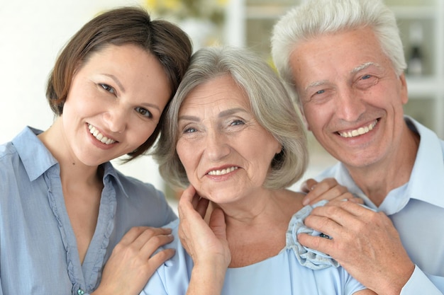 Portrait of a happy smiling family, close up