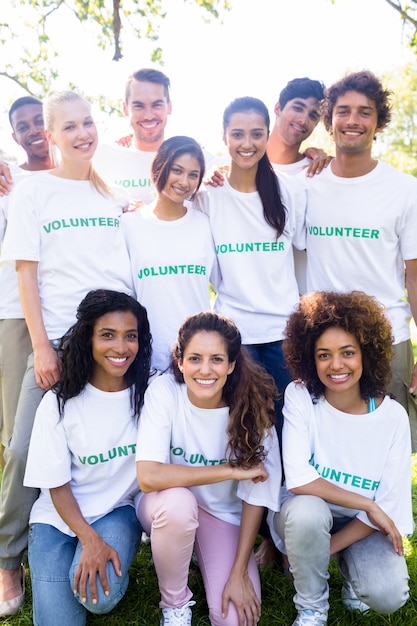 Portrait of happy volunteers