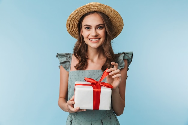 Portrait of a happy woman in dress