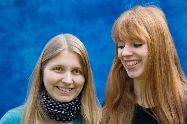 Portrait of happy woman with friend