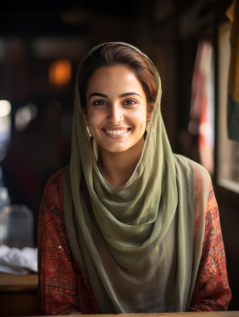 Photo portrait of happy woman