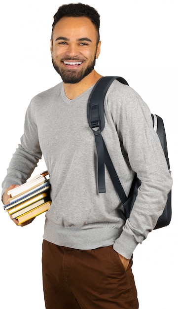 Portrait of a happy young african male student