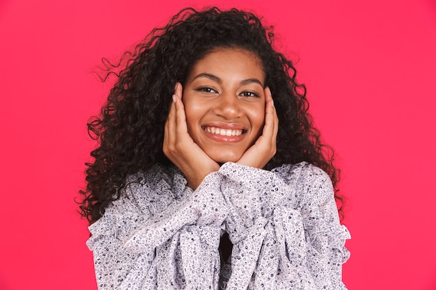 Portrait of a happy young african woman