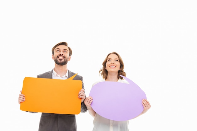 Portrait of a happy young business couple