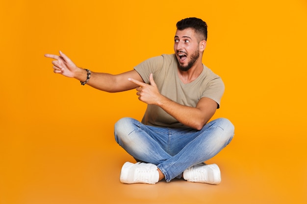 Portrait of a happy young casual man