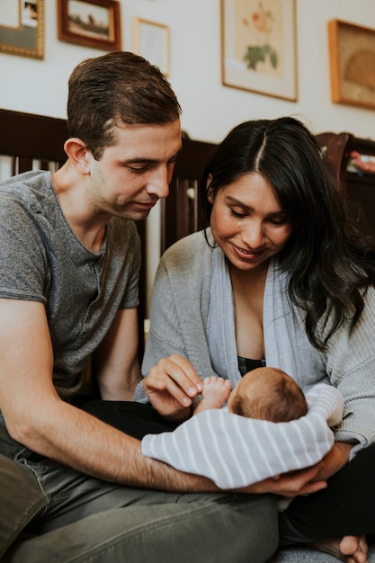 Portrait of a happy young family