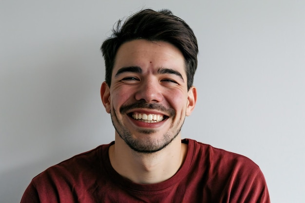 Portrait of a happy young man smiling and looking at the camera