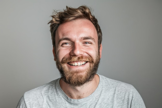 Portrait of a happy young man stylish hipster man with a big smile