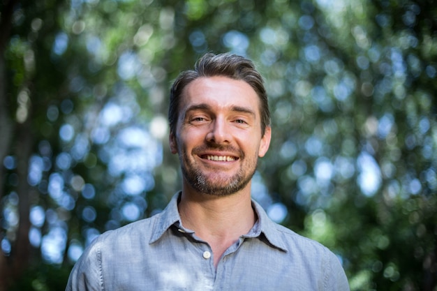 Portrait of happy young man