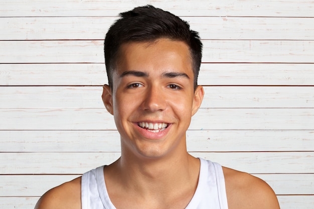 Portrait of happy young man