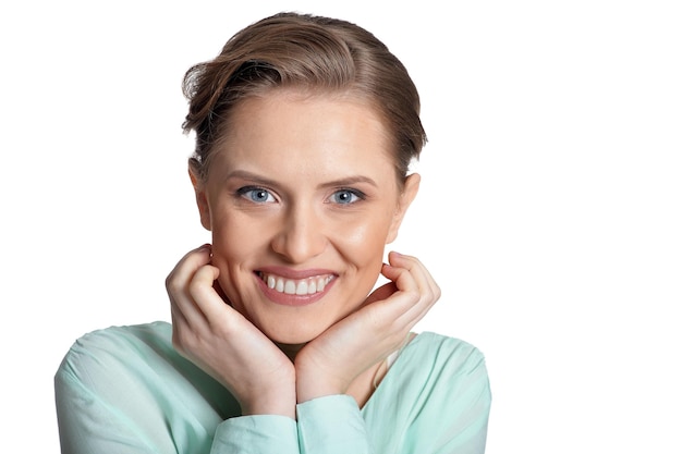 Photo portrait of happy young woman