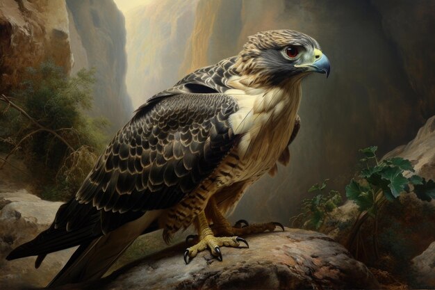 The portrait of a hawk