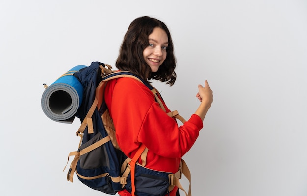 portrait hiker woman with backpack