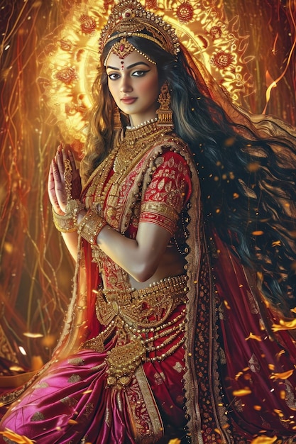 Photo portrait of hindu goddess sati