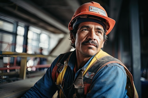 Portrait of a Hispanic Male Construction Worker