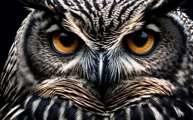 Portrait of a horned owl HD