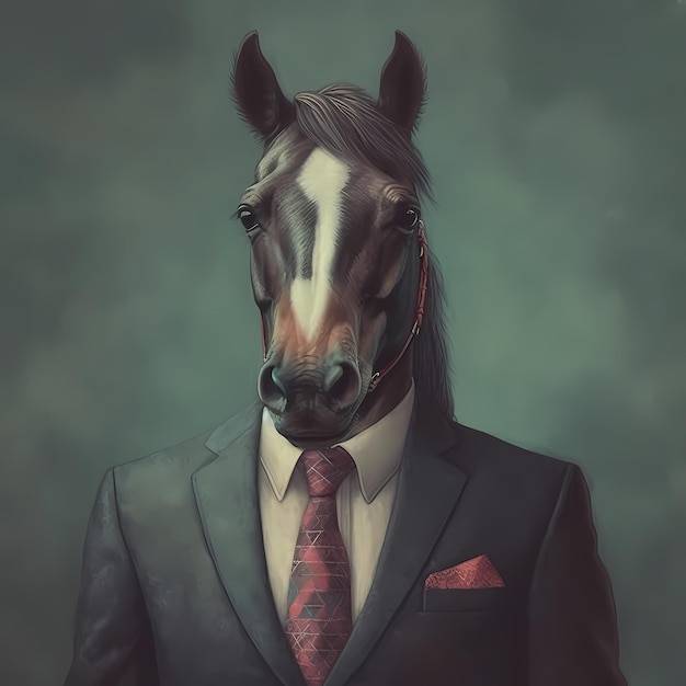 Portrait of Horse in a business suit