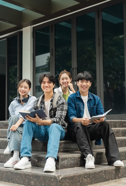 アジア系学生のグループのポートレートイメージ xA