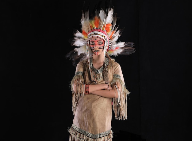 portrait of an indian apache girl