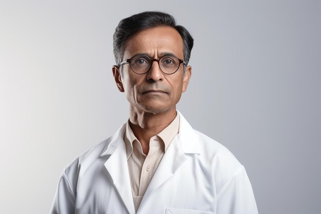 Portrait of an Indian Doctor in a White Lab Coat