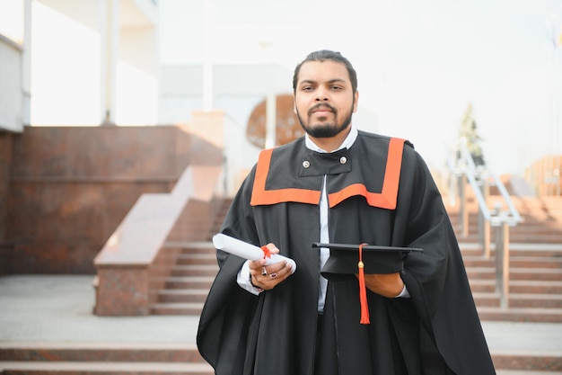 Portrait of indian graduate student