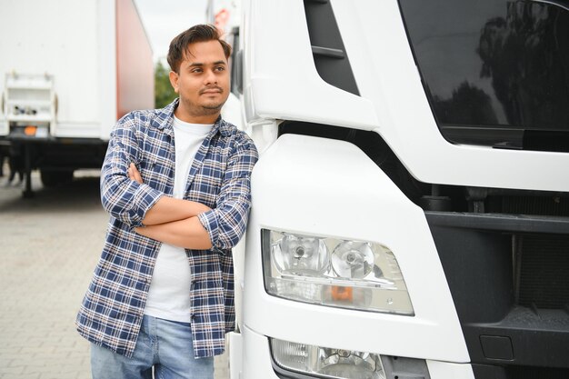 Photo portrait of a indian truck driver