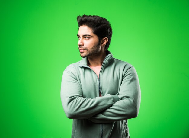 Portrait of Indian Young Man, standing isolated