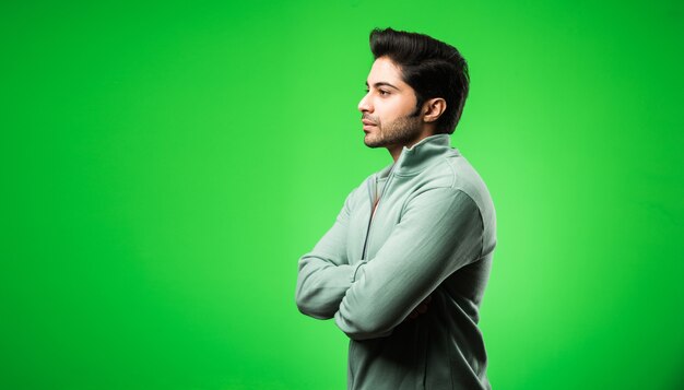 Portrait of Indian Young Man, standing isolated