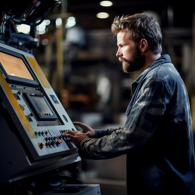 Portrait of Industrial Worker Inspecting and Checking