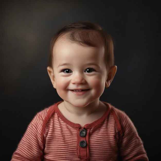 A portrait of an infant smiling