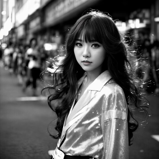 Photo the portrait of japanese anime model girl