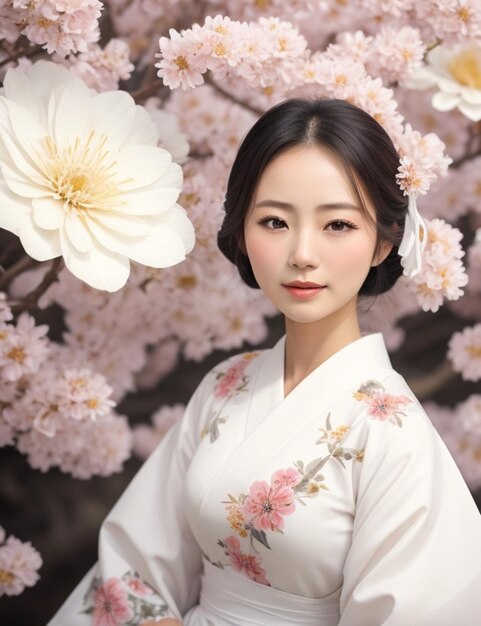 Portrait of a Japanese young woman ideal appearance