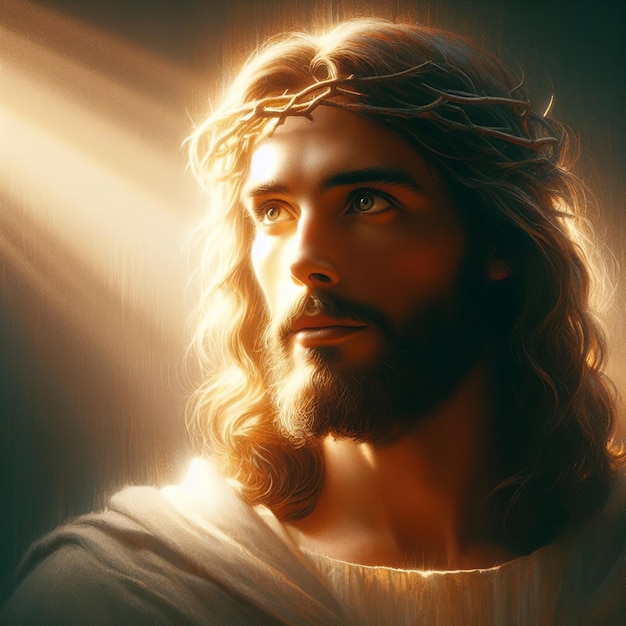 Portrait of Jesus Christ in the light