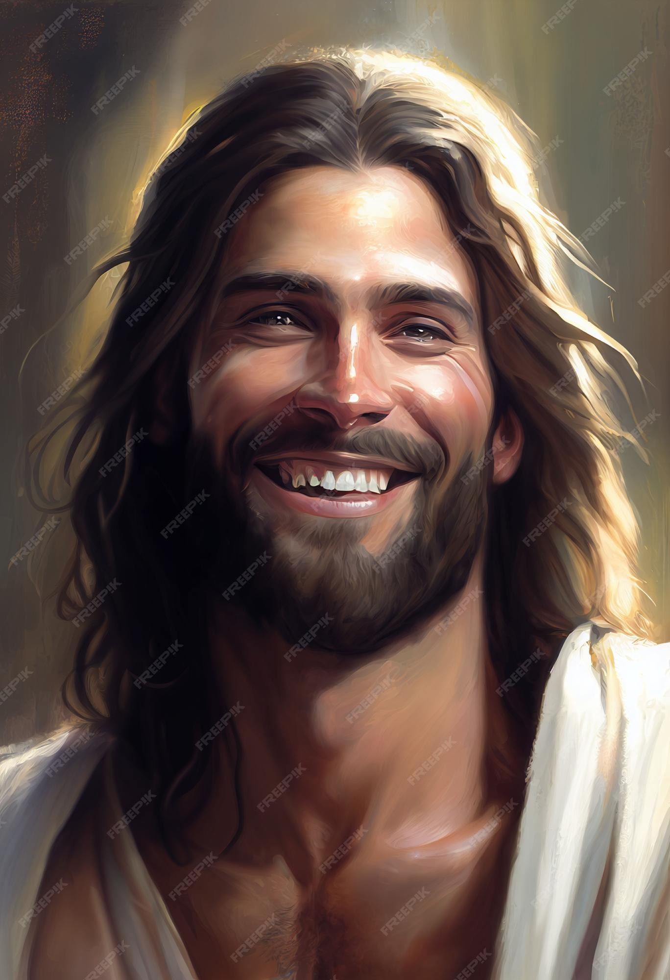 smiling jesus statue