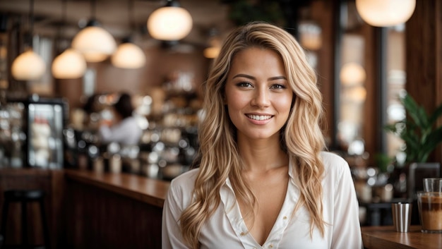 Portrait of a Joyful Coffee Shop Owner