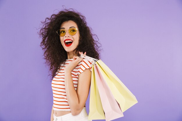 Portrait of a joyful young casual woman