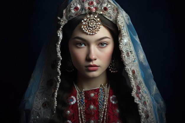 カザフスタンの花嫁の肖像