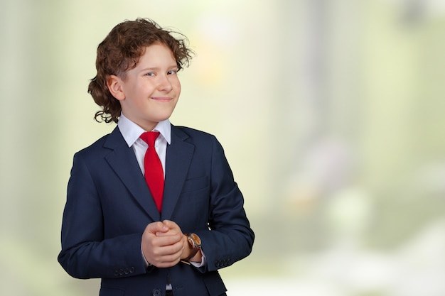 Photo portrait of a kid businessman