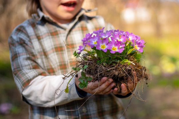 Il ritratto del giardiniere del bambino che trasporta raccolto nella fattoria il bambino trascorre del tempo nel flusso della tenuta del bambino del frutteto