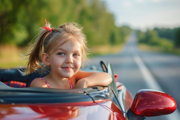 Portrait of Kids Racing Lively Car Trails