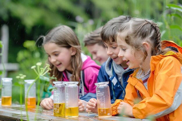 portrait of kids on a scientific expedition