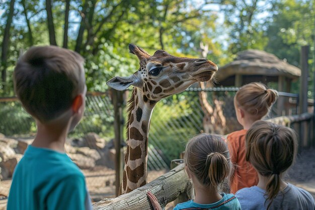 Premium Photo | Portrait of Kids Virtual Zoo Excursion with Wildlife Wonder
