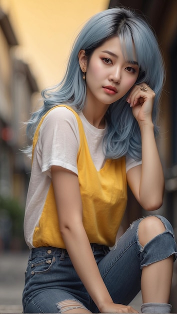 Portrait of a korean beautiful woman