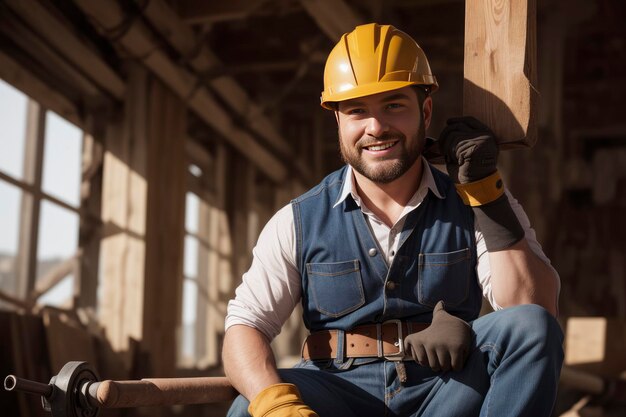 portrait of a labor construction worker