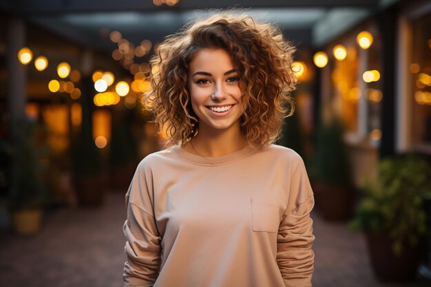 Photo portrait of a lady in the city