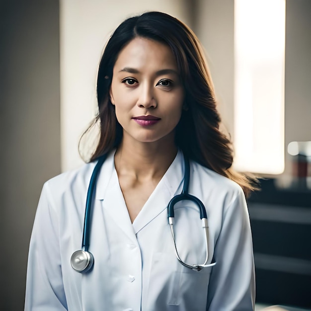 A portrait of a lady doctor in a clinic looking confident and powerful