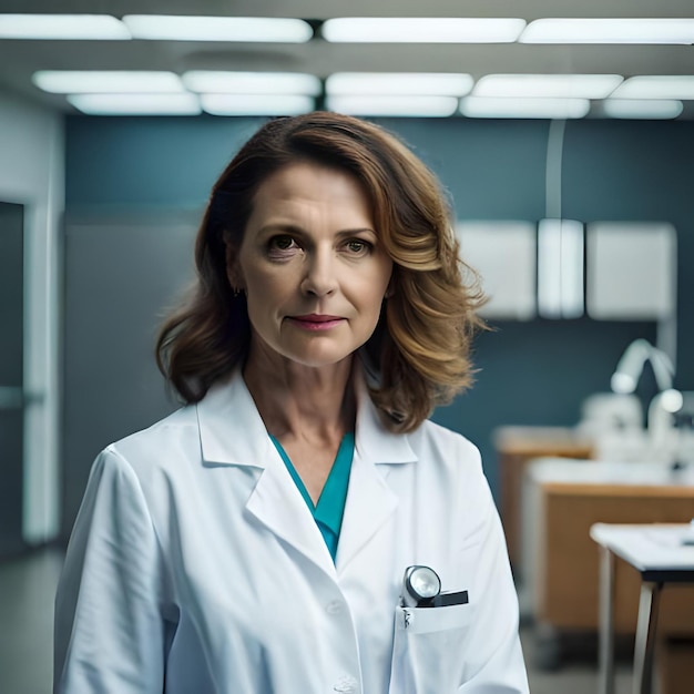 A portrait of a lady doctor in a clinic looking confident and powerful